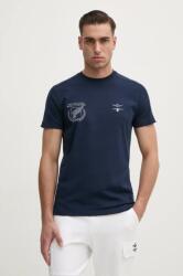 Aeronautica Militare t-shirt sötétkék, férfi, nyomott mintás, TS2380J674 - sötétkék M