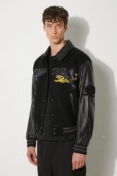 Awake NY gyapjú dzseki Varsity Jacket fekete, átmeneti, oversize, SP24-OT001 - fekete XL