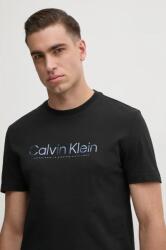 Calvin Klein pamut póló fekete, férfi, nyomott mintás, K10K114162 - fekete L