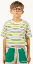 Tinycottons gyerek pamut póló STRIPES MULTICOLOR TEE bézs, mintás, SS25-122 - bézs 92