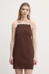 Abercrombie & Fitch vászon ruha barna, mini, egyenes, KI159-5662 - barna S
