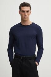 Benetton pamut hosszúujjú sötétkék, sima, 3JE1J19A9 - sötétkék L - answear - 7 490 Ft