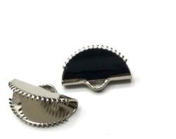  Szalagvég félhold 20x10mm 1pár/csomag ezüst