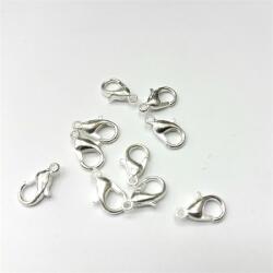  Gyöngy alkatrész- Delfinkapocs, 10mm 10db-os ezüst