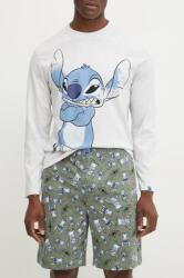 United Colors of Benetton pamut pizsama alsó LILO&STITCH zöld, férfi, mintás, 37AQ4900E - zöld S