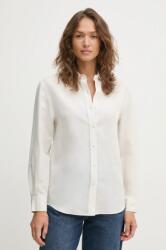Calvin Klein lenvászon ing női, galléros, bézs, relaxed, K20K208321 - bézs 40