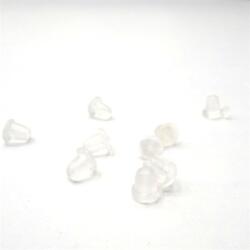  Gyöngy alkatrész- fülbevaló hát, szilikon, 5pár/csomag