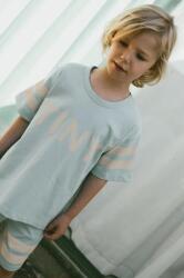 Tinycottons gyerek pamut póló STRIPES LOGO TEE nyomott mintás, SS25-137 - kék 104