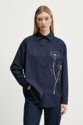 Desigual pamut ing POSEIDON női, galléros, sötétkék, regular, 25SWCW08 - sötétkék S