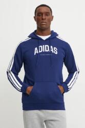 Adidas felső Collegiate sötétkék, férfi, nyomott mintás, kapucnis, JV6502 - sötétkék XL