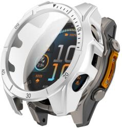 LUNET FULL COVER Capac din plastic cu sticla pentru Garmin Fenix 8 AMOLED 43mm SILVER BLACK