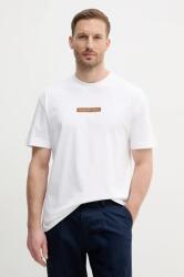 Calvin Klein Jeans pamut póló fehér, férfi, nyomott mintás, J30J327524 - fehér XL