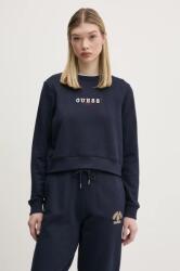 Guess Jeans pamut melegítőfelső sötétkék, női, nyomott mintás, W5RQ28 K68I4 - sötétkék L