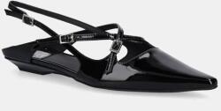 Jeffrey Campbell bőr balerina cipő FAX-ME-LO fekete, nyitott sarokkal, C670P-02-006 - fekete Női 40
