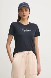 Pepe Jeans pamut póló MACY női, sötétkék, PL506012 - sötétkék S