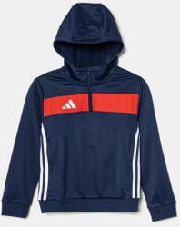 Adidas gyerek felső sötétkék, mintás, kapucnis, JD3054 - sötétkék 116