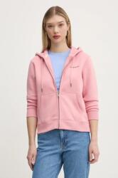 Guess Jeans felső rózsaszín, női, nyomott mintás, kapucnis, W4YQ13 KC811 - rózsaszín L