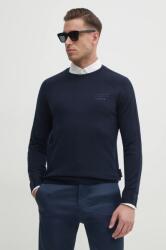 HUGO BOSS gyapjú pulóver könnyű, férfi, sötétkék, 50531197 - sötétkék XL