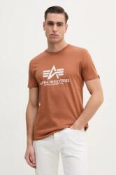 Alpha Industries pamut póló barna, férfi, nyomott mintás - barna L - answear - 7 590 Ft