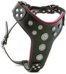 Bestia Ham Bijou, Piele Naturala, M: 50-75 cm, Negru Rosu, pentru Amstaff, Border Collie, Vizsla, etc