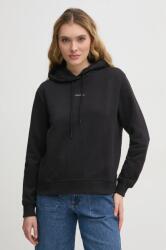 Calvin Klein pamut melegítőfelső fekete, női, nyomott mintás, kapucnis, J20J225364 - fekete S
