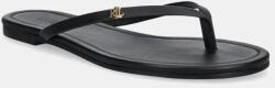 Lauren Ralph Lauren bőr flip-flop Raquel fekete, női, lapos talpú, 802953931001 - fekete Női 38