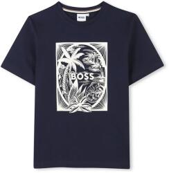 HUGO BOSS gyerek pamut póló sötétkék, nyomott mintás, J52050 - sötétkék 174
