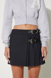 Ambush gyapjú szoknya Belts Mini Skirt sötétkék, mini, harang alakú, BWCU006F24FAB0014600 - sötétkék 42