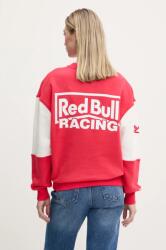 Red Bull Racing x Pepe Jeans pamut melegítőfelső PANEL TEAM CREW 2 piros, női, nyomott mintás, RL580010 - piros M