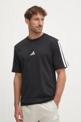 Adidas pamut póló Essentials fekete, férfi, nyomott mintás, JW1949 - fekete M
