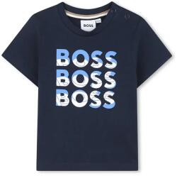 HUGO BOSS baba pamut póló sötétkék, nyomott mintás, J52113 - sötétkék 74