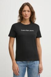 Calvin Klein Jeans pamut póló női, fekete, LV047AB805 - fekete L