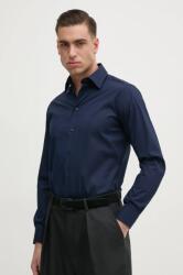 Benetton ing férfi, galléros, sötétkék, slim, 5X3LUQ049 - sötétkék L