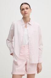 Pepe Jeans pamut ing CLEVER női, galléros, fehér, regular, PL305002 - fehér S