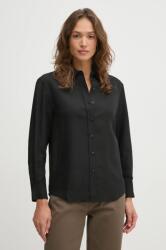 Calvin Klein lenvászon ing női, galléros, fekete, relaxed, K20K208321 - fekete 40