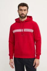 Tommy Hilfiger felső piros, férfi, nyomott mintás, kapucnis, MW0MW38332 - piros M