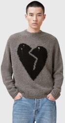 AllSaints gyapjú pulóver LUVHEART meleg, férfi, szürke, M001KC - szürke XL