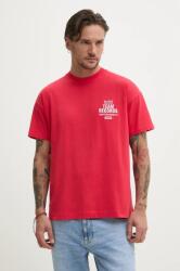 Red Bull Racing x Pepe Jeans pamut póló TEAM RECORDS TEE piros, férfi, nyomott mintás, RM500010 - piros XL
