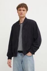 Calvin Klein bomberdzseki velúrból sötétkék, átmeneti, K10K114116 - sötétkék M