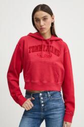 Tommy Hilfiger pamut melegítőfelső piros, női, nyomott mintás, kapucnis, DW0DW19413 - piros S