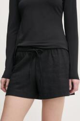 Abercrombie & Fitch vászon rövidnadrág női, fekete, sima, magas derekú, KI149-5186 - fekete XL