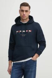 Tommy Hilfiger pamut melegítőfelső sötétkék, férfi, nyomott mintás, kapucnis, MW0MW38666 - sötétkék XL