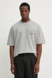 Levi's pamut póló HALF SLEEVE GR PCKT T szürke, férfi, sima, 001MH - szürke XL