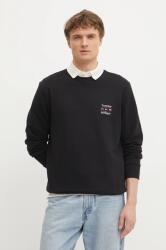 Tommy Hilfiger pamut melegítőfelső fekete, férfi, nyomott mintás, MW0MW38673 - fekete XXL