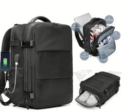  UTAZÓ HÁTIZSÁK -FEKETE- 40 X 28 X 18 Cm (NV98491-2)