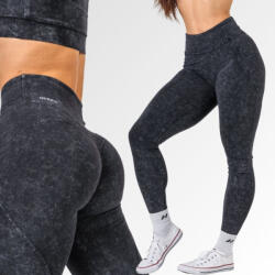 NEBBIA - Washed magas derekú leggings pamutból GYM WARRIOR 776 (black) (S) - NEBBIA