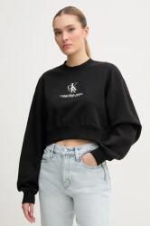 Calvin Klein pamut melegítőfelső fekete, női, nyomott mintás, J20J225544 - fekete XS