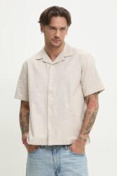 Abercrombie & Fitch lenvászon ing férfi, bézs, regular, KI125-5175 - bézs XL