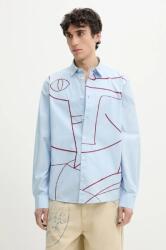Desigual pamut ing EMBRO férfi, galléros, regular, 25SMCW01 - kék XL