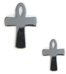  Pandantiv Hematit Gri Mineral Natural Cruce Ankh - 49x35x4 mm - 1 Buc